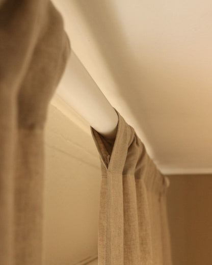 Leinenvorhang aus reinem Bio-Leinen, Flachs (UNDYED)