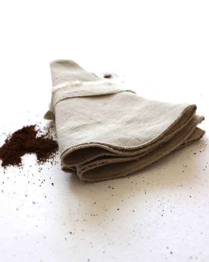 Wiederverwendbare Kaffeefilter aus reinem Bio-Leinen im 3er Set, Flachs (UNDYED)