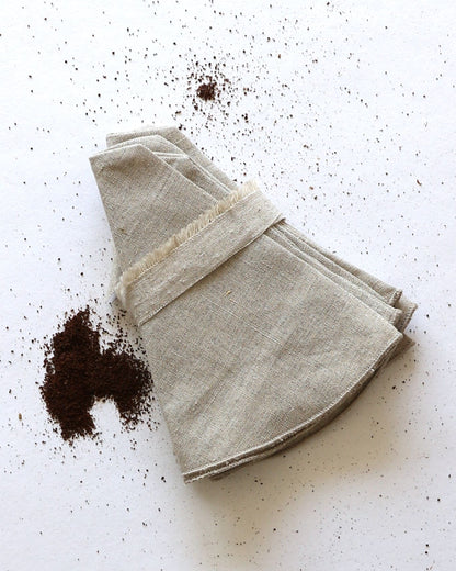 Wiederverwendbare Kaffeefilter aus reinem Bio-Leinen im 3er Set, Flachs (UNDYED)