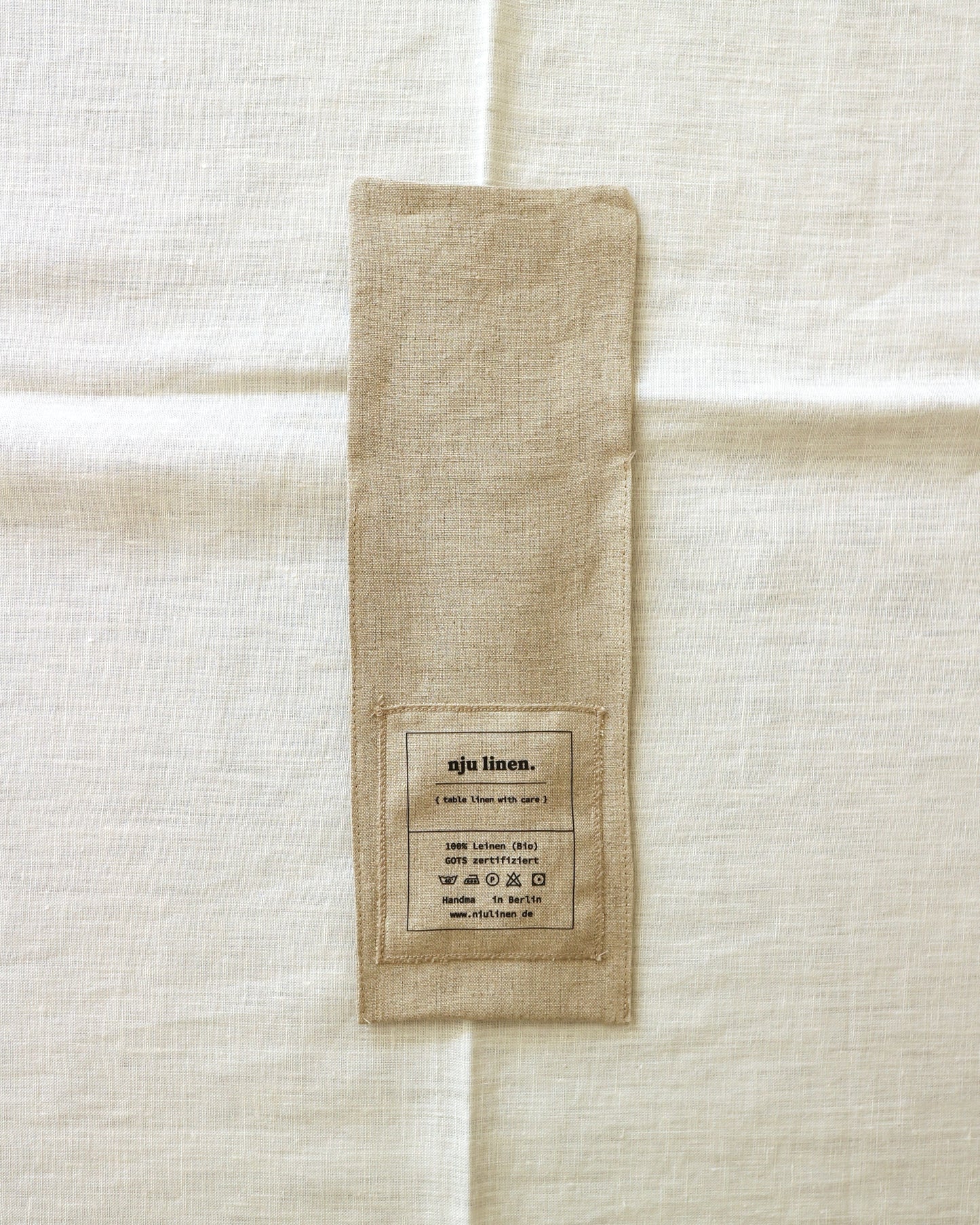 Bestecktaschen im 2er Set aus reinem Bio-Leinen, Flachs (UNDYED)