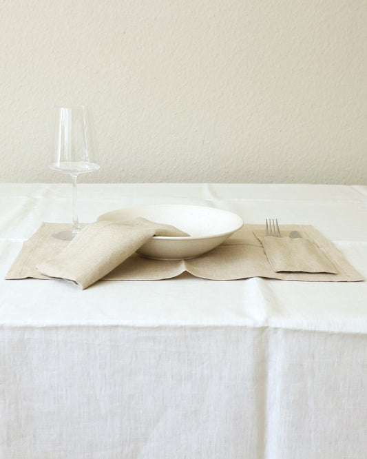 Bestecktaschen in Flachs (undyed) aus 100% Bio-Leinen