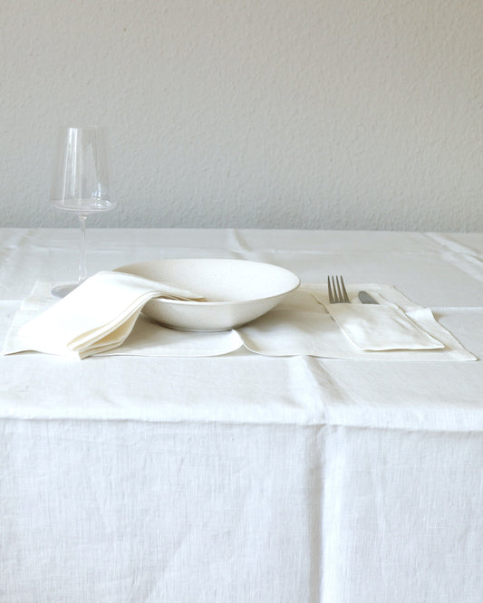Bestecktaschen in Offwhite aus 100% Bio-Leinen