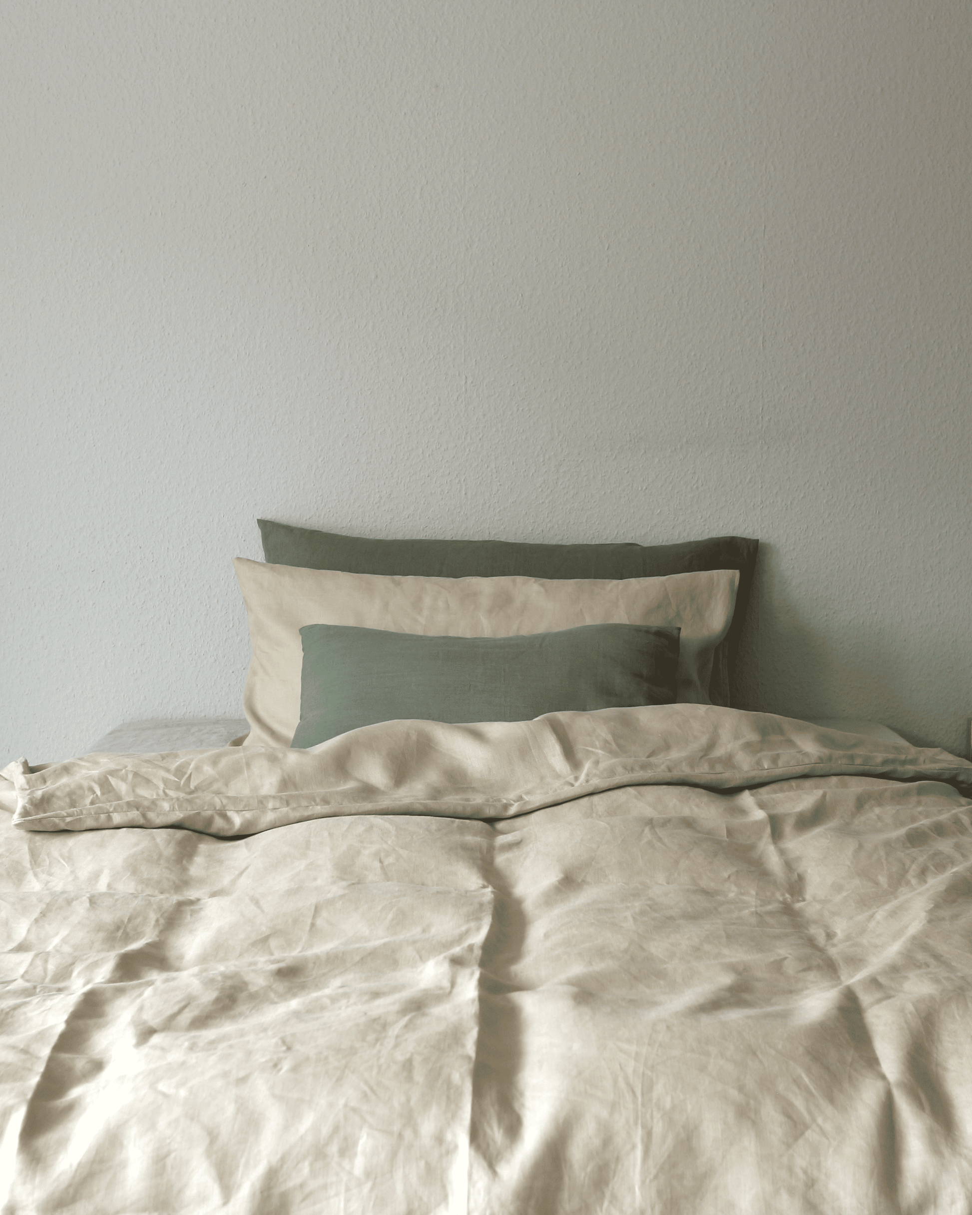 nachhaltige Bettwäsche aus 100% Bio-Leinen in Beige