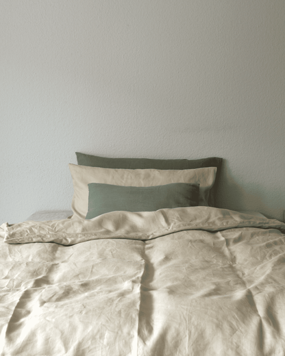 nachhaltige Bettwäsche aus 100% Bio-Leinen in Beige