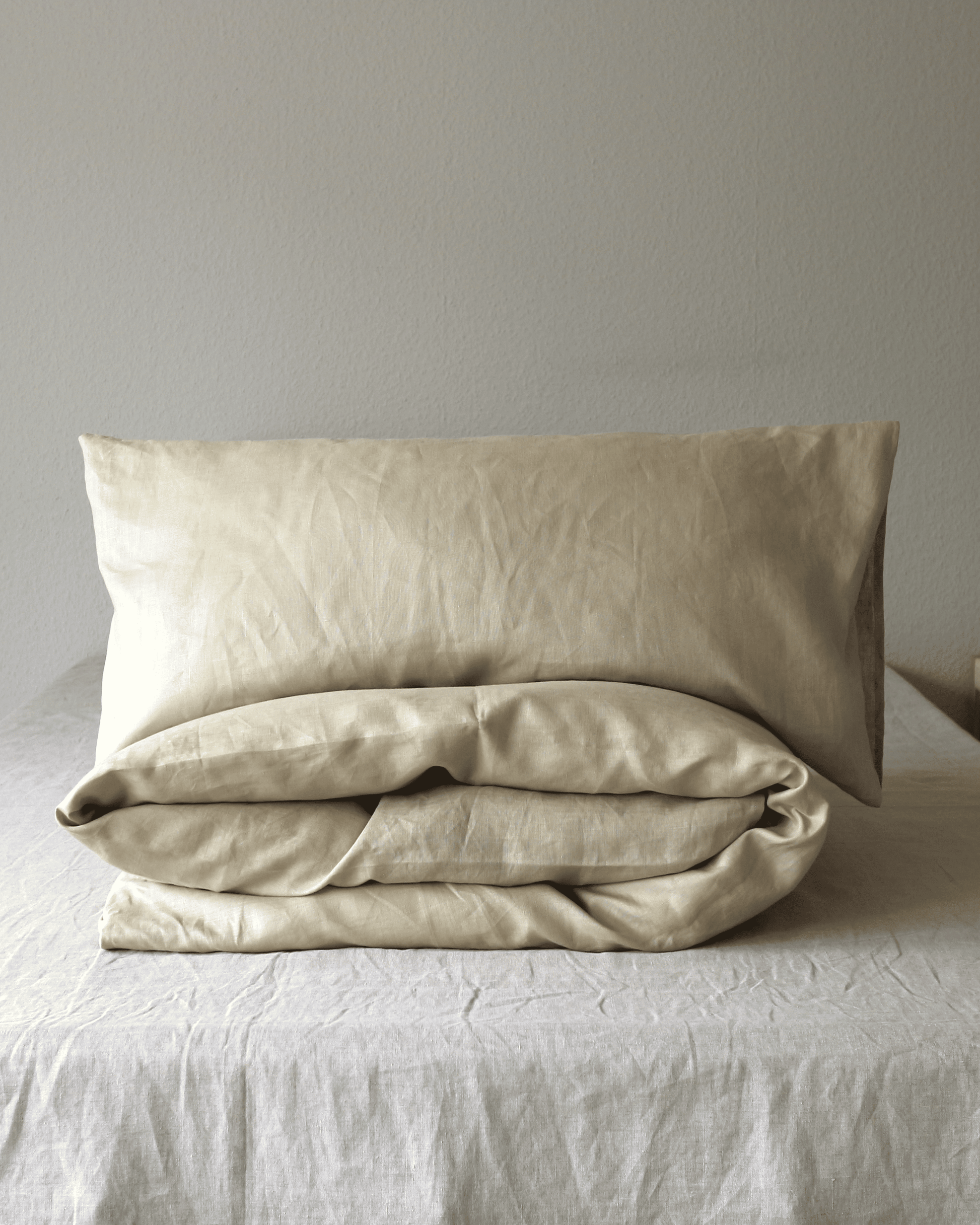 Bio-Leinenbettwäsche in Sand Beige