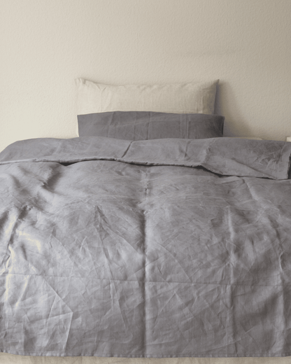 Dunkelgraue Leinenbettwäsche aus reinem Bio-Leinen