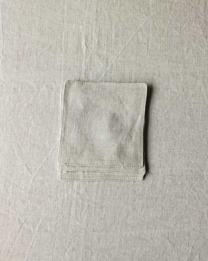Glasuntersetzer aus reinem Bio-Leinen im 4er Set, Flachs (Undyed)