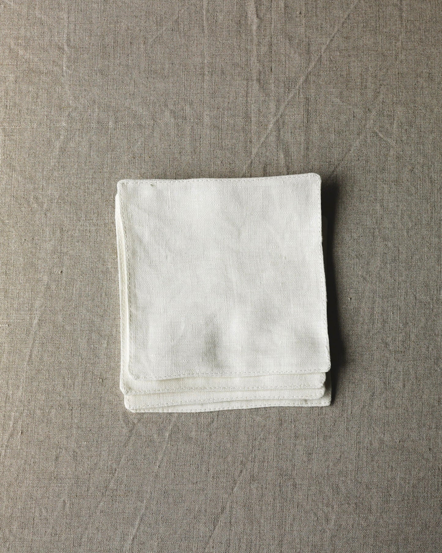 Glasuntersetzer aus reinem Bio-Leinen im 4er Set, Offwhite