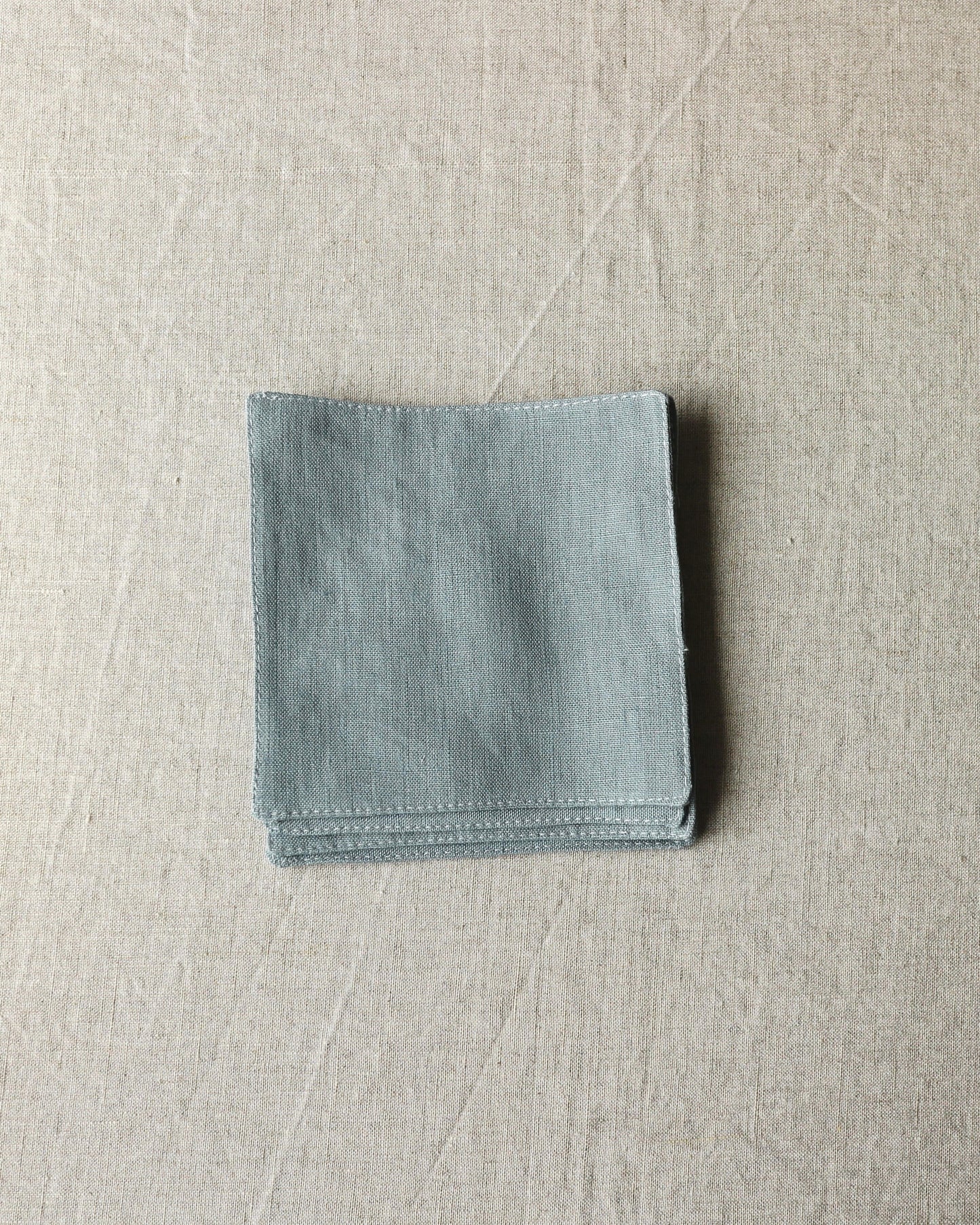 Glasuntersetzer aus reinem Bio-Leinen im 4er Set, Seeblau
