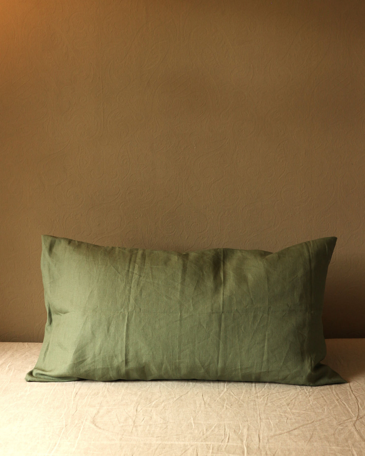 Kissenbezug 50x90 cm aus 100 % Bio-Leinen – Schiefer