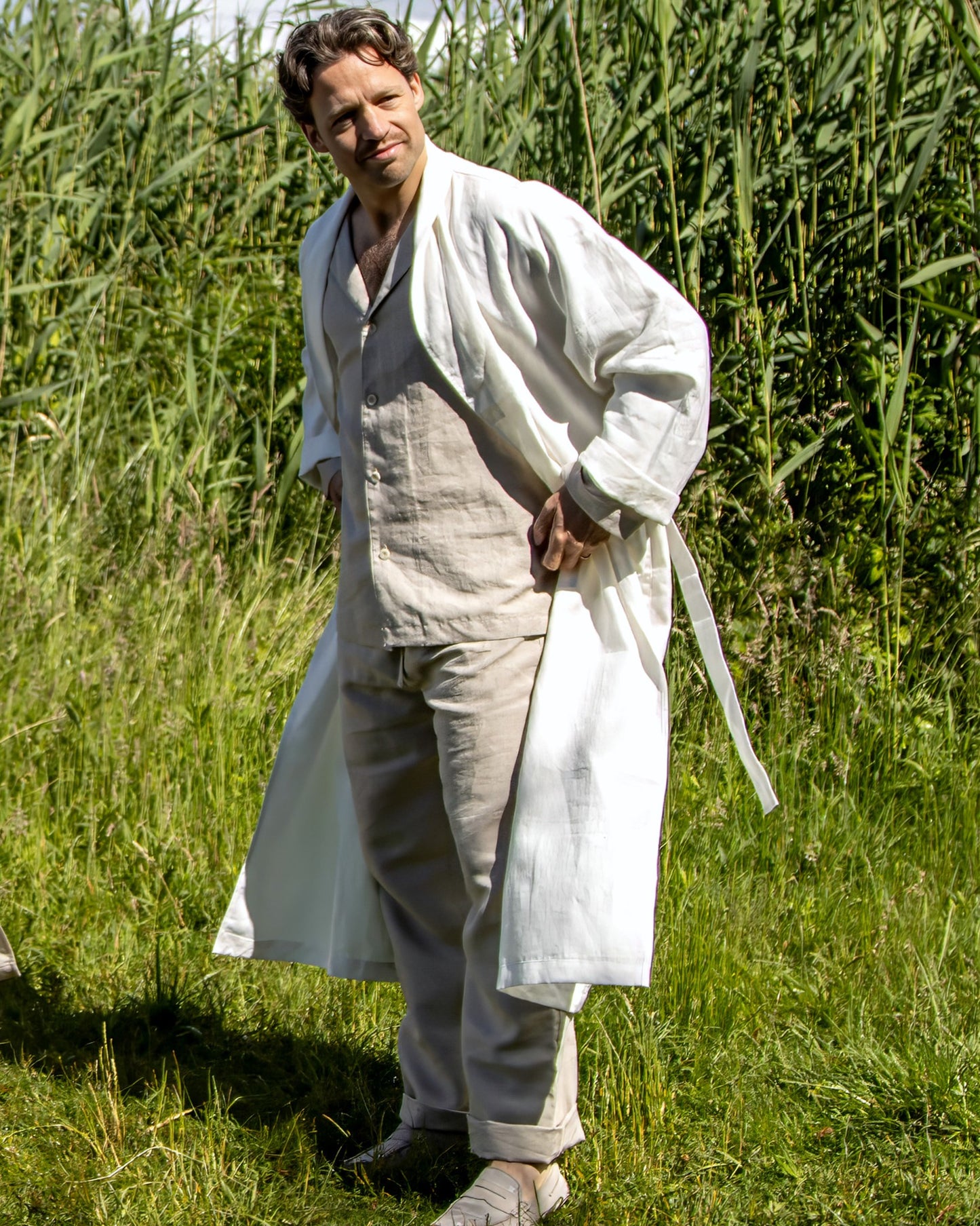 Leinen-Zweiteiler in Flachs (Undyed) aus 100% Bio-Leinen