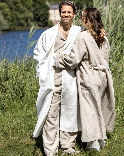 Leinen-Zweiteiler in Flachs (Undyed) aus 100% Bio-Leinen