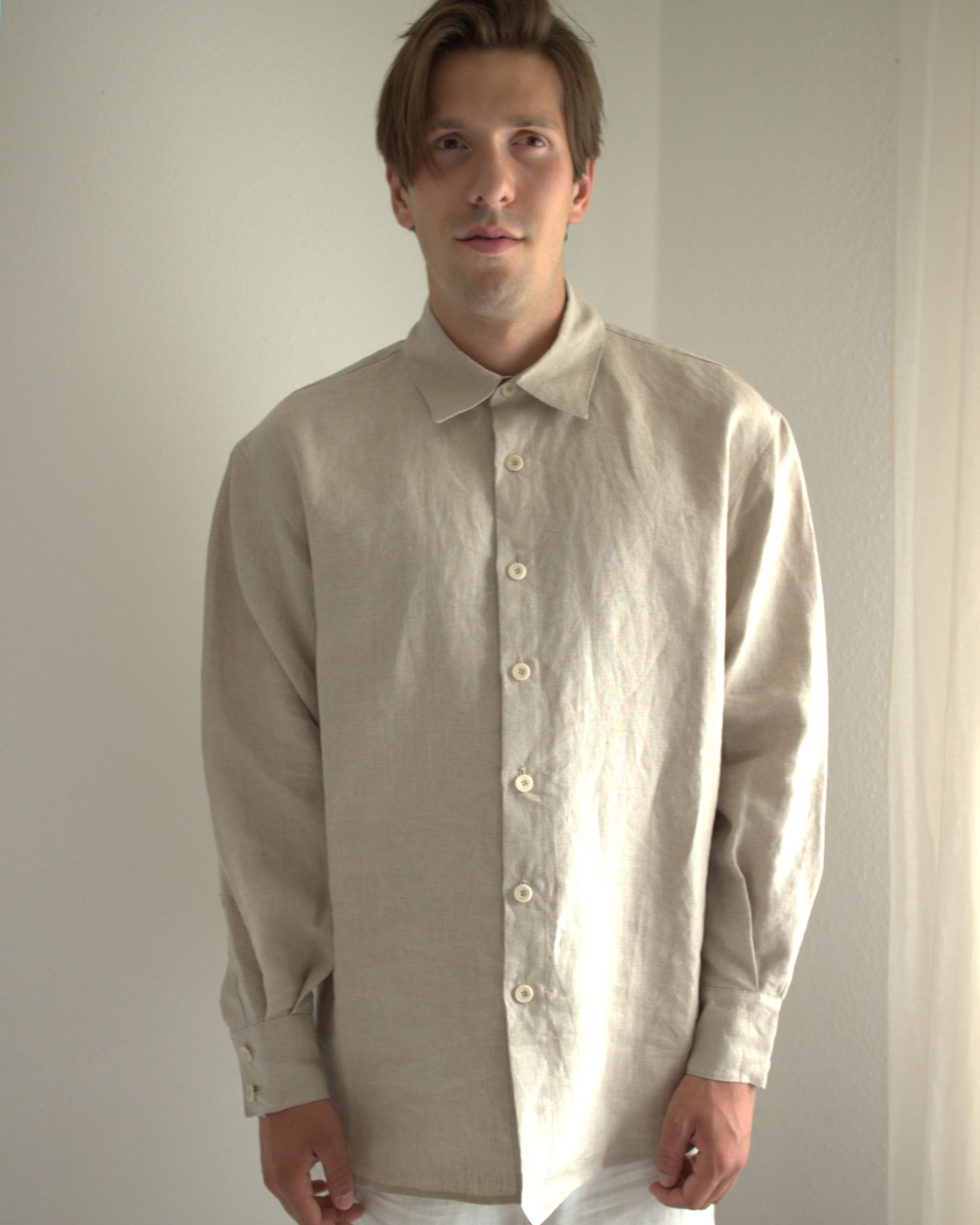 Leinenhemd für Herren in Flachs (undyed) aus Bio-Leinen