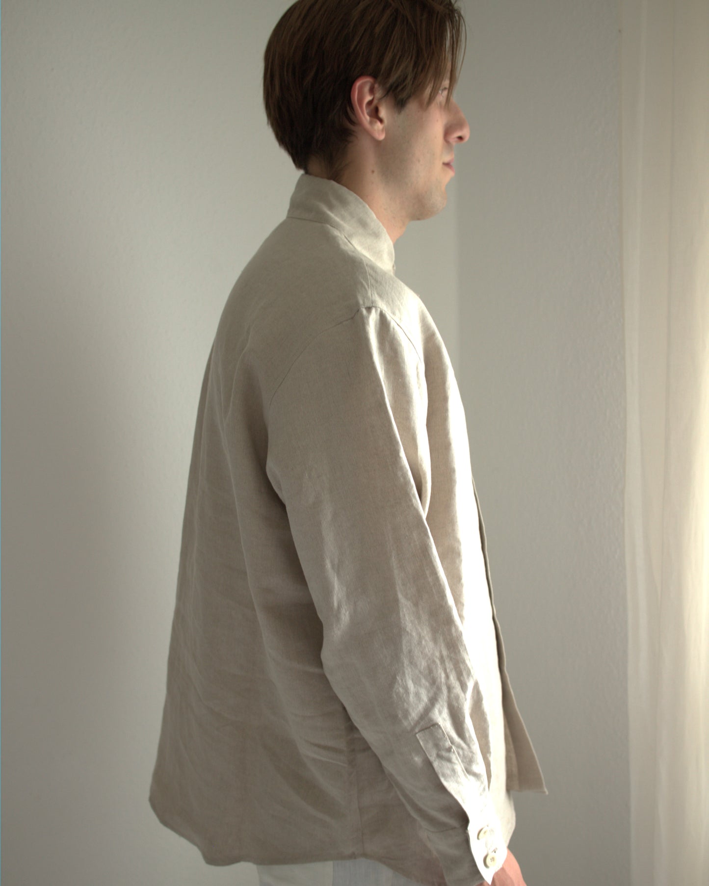 Leinenhemd für Herren in Flachs (undyed) aus Bio-Leinen