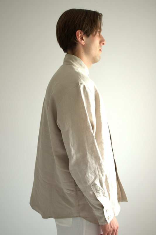 Leinenhemd für Herren in Flachs (undyed) aus Bio-Leinen