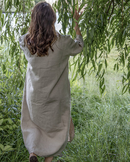 Leinenkleid in Flachs (Undyed) aus 100% Bio-Leinen