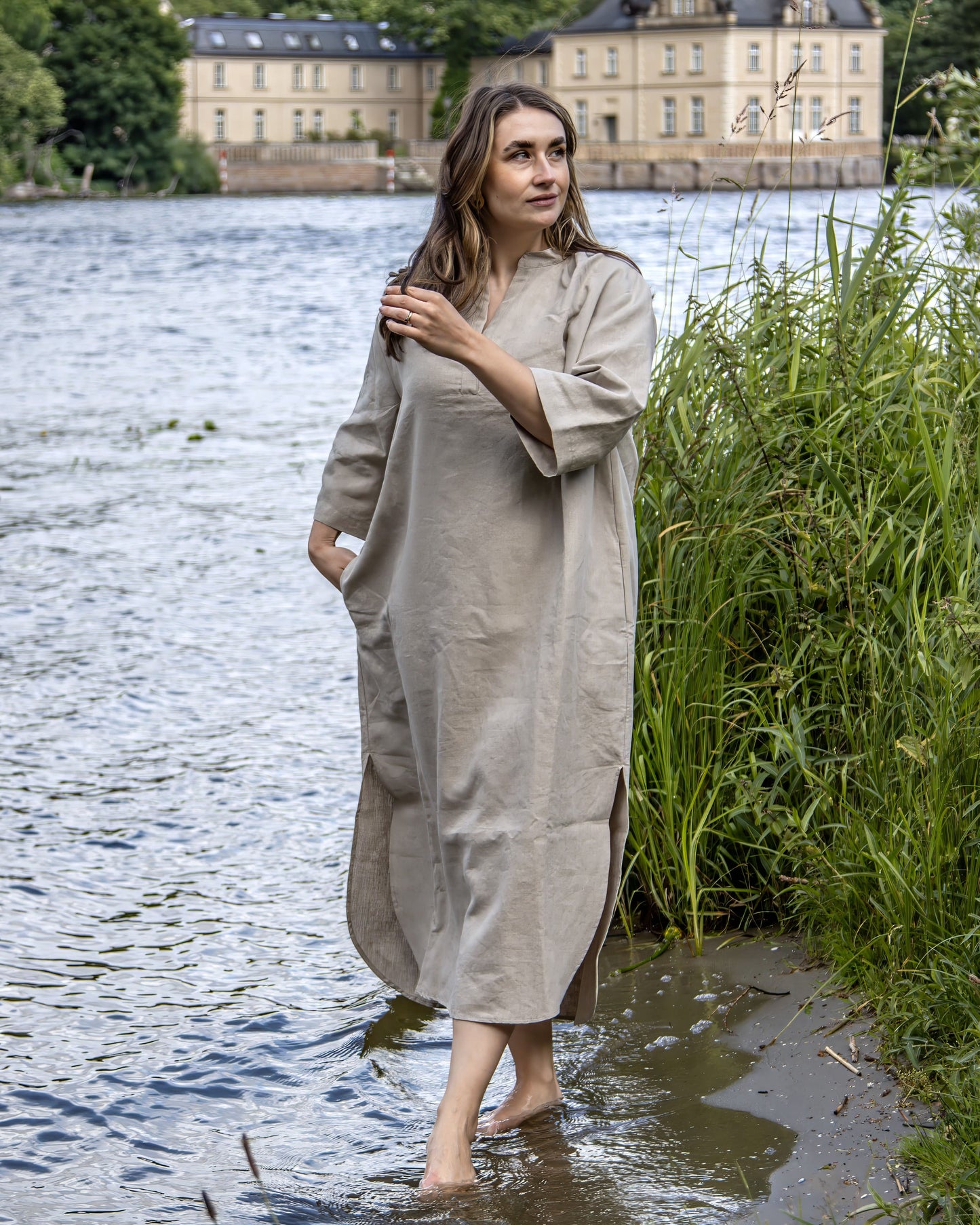 Leinenkleid in Flachs (Undyed) aus 100% Bio-Leinen