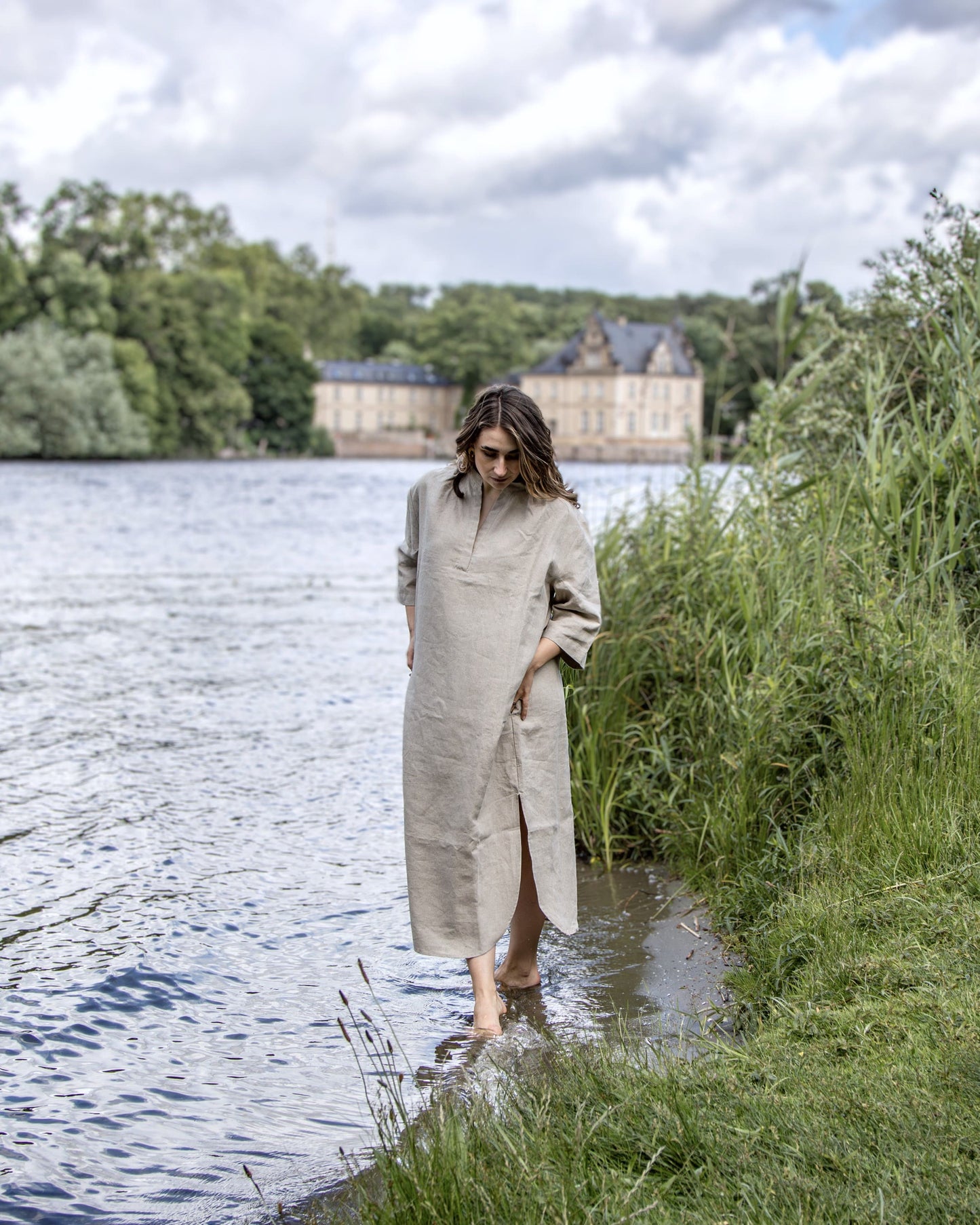 Leinenkleid in Flachs (Undyed) aus 100% Bio-Leinen
