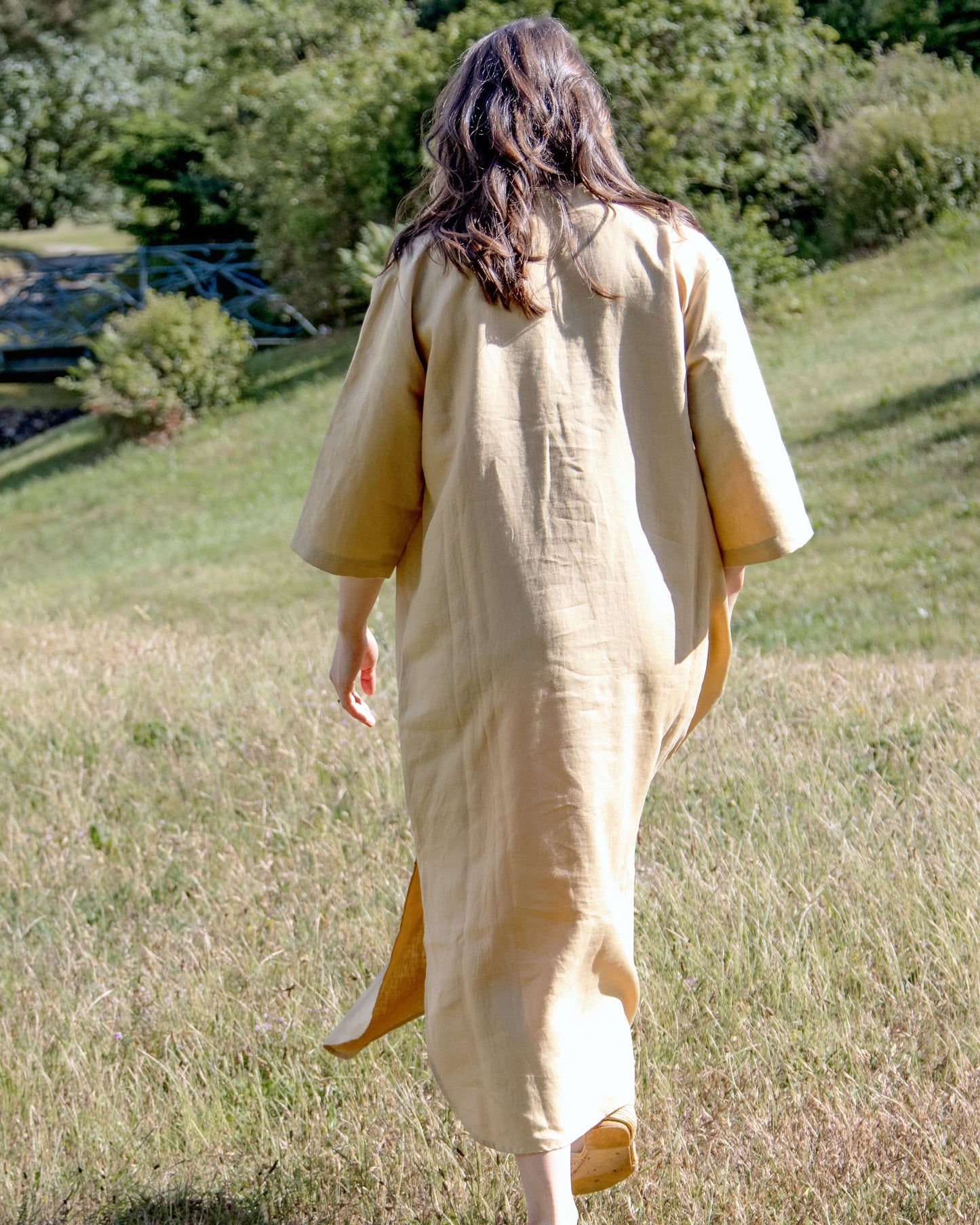 Leinenkleid in Honiggelb aus 100% Bio-Leinen