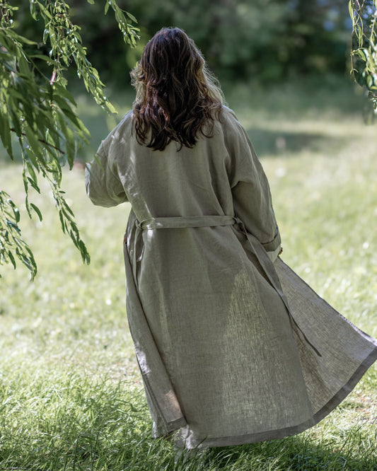 Leinenmantel in Flachs (Undyed) aus 100% Bio-Leinen