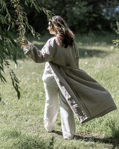 Leinenmantel in Flachs (Undyed) aus 100% Bio-Leinen