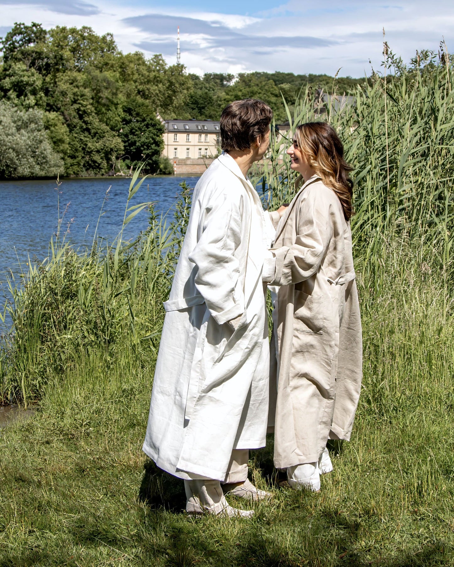 Leinenmantel in Naturweiß aus 100% Bio-Leinen