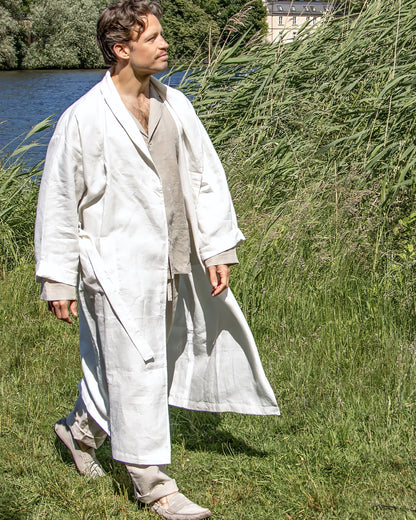 Leinenmantel in Naturweiß aus 100% Bio-Leinen