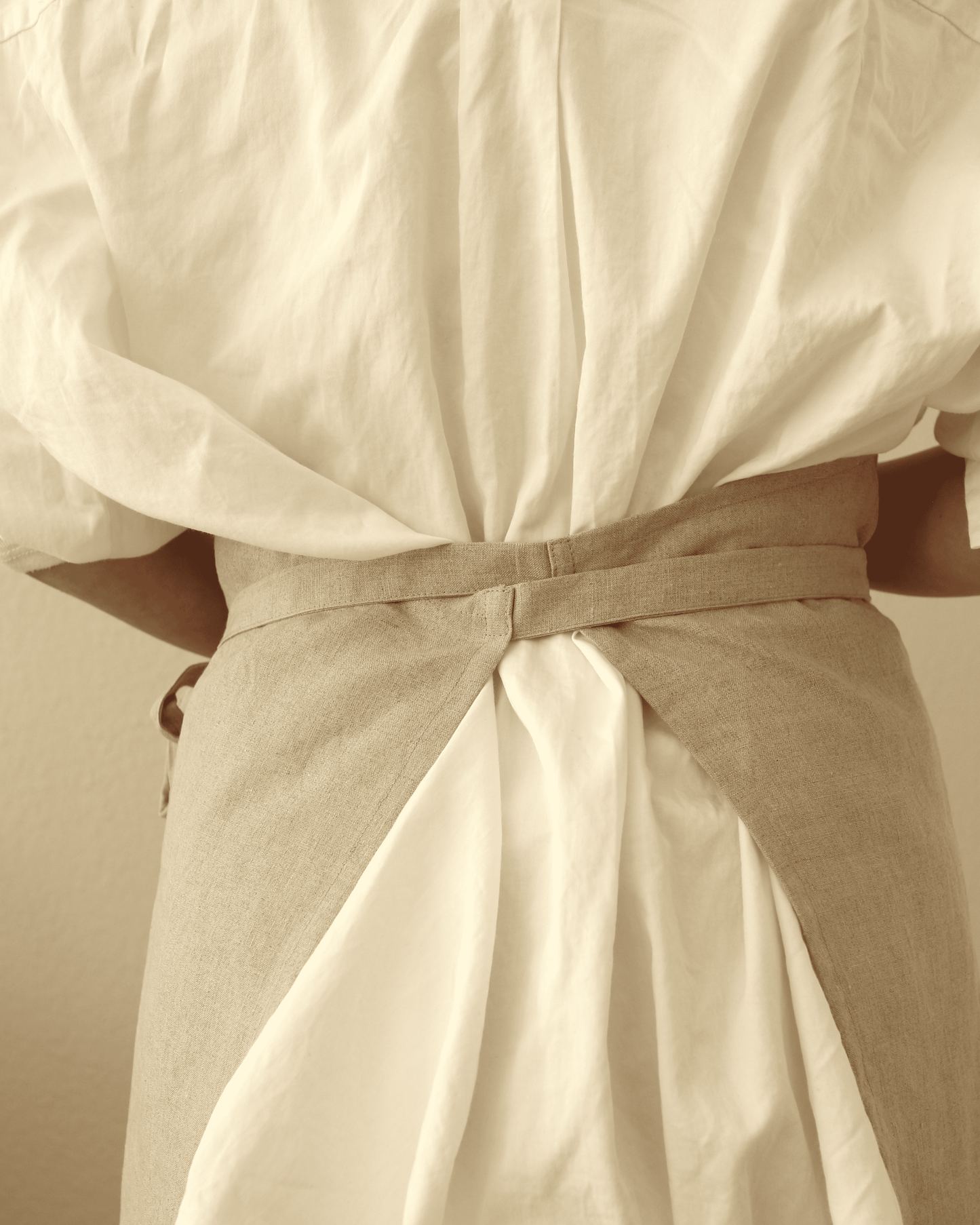 Leinenschürze aus reinem Bio-Leinen, Flachs (undyed)
