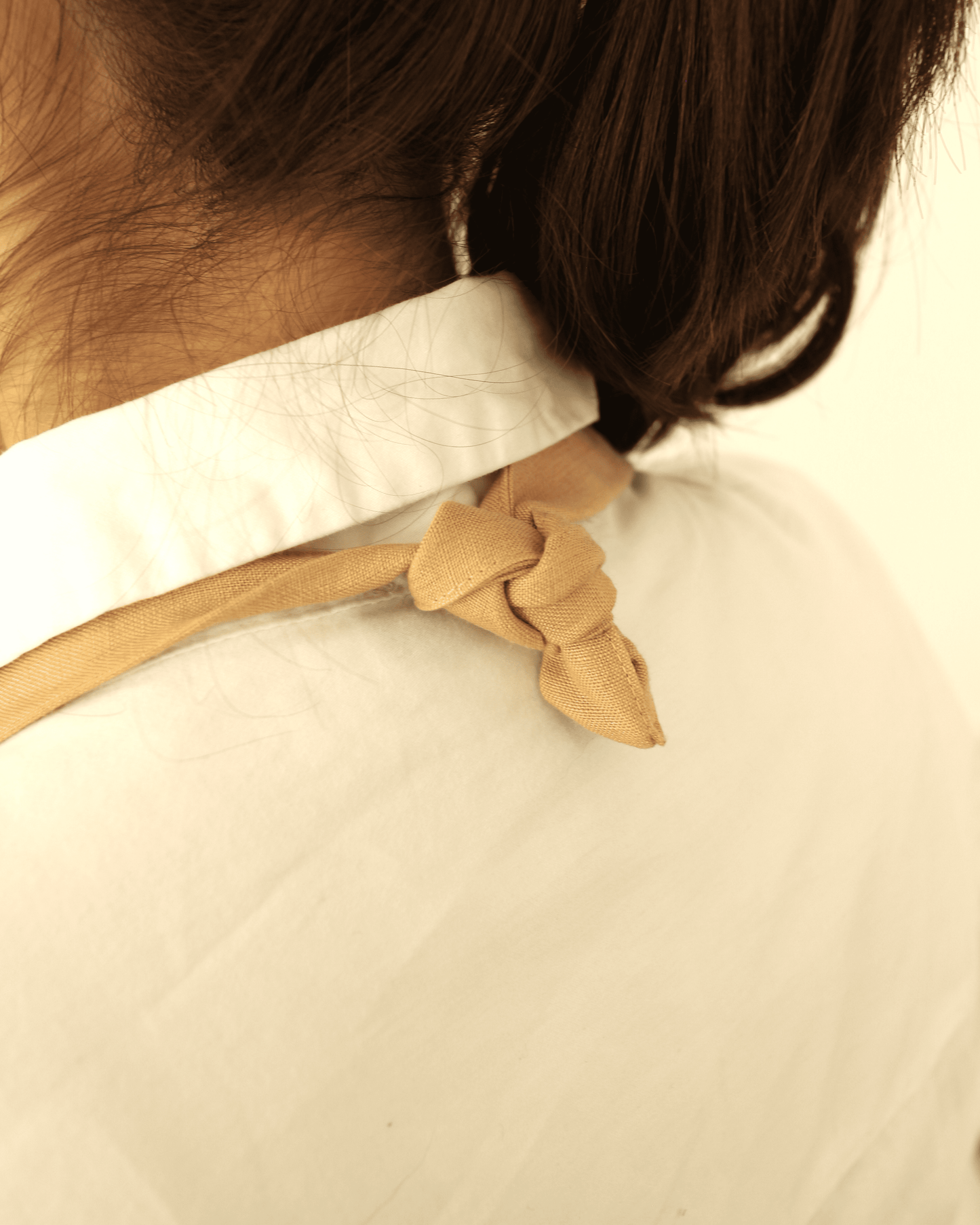 Leinenschürze aus reinem Bio-Leinen, Honiggelb