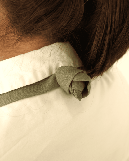 Leinenschürze aus reinem Bio-Leinen, Olivgrün