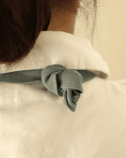 Leinenschürze aus reinem Bio-Leinen, Seeblau