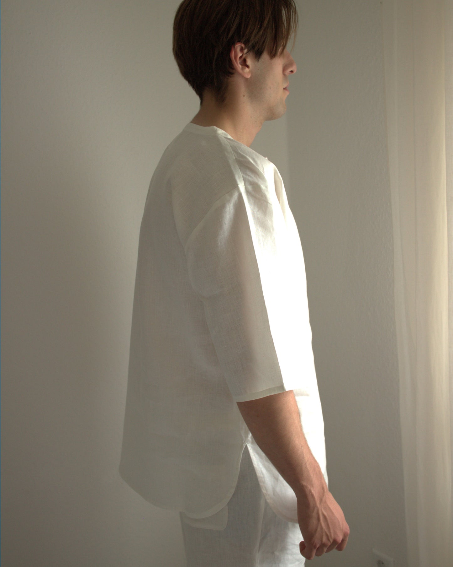 Leinen-Shirt Herren in Naturweiß aus Bio-Leinen