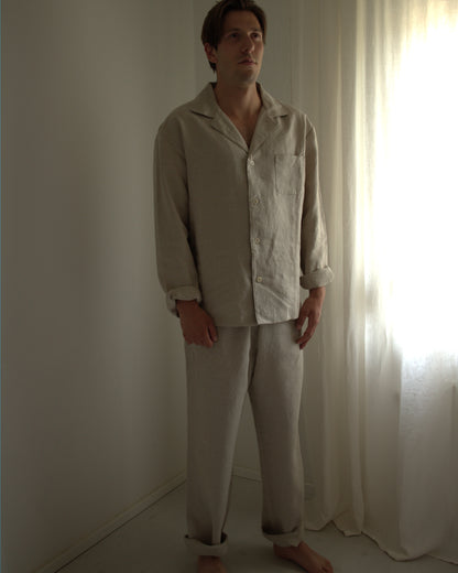 Leinen-Zweiteiler Herren in Flachs (Undyed) aus 100% Bio-Leinen