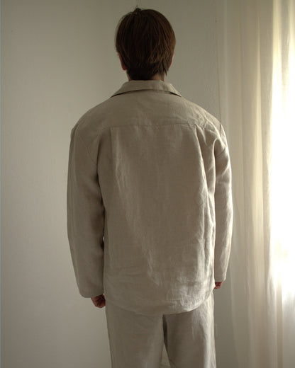 Leinen-Zweiteiler Herren in Flachs (Undyed) aus 100% Bio-Leinen