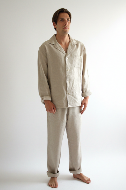 Leinen-Zweiteiler Herren in Flachs (Undyed) aus 100% Bio-Leinen