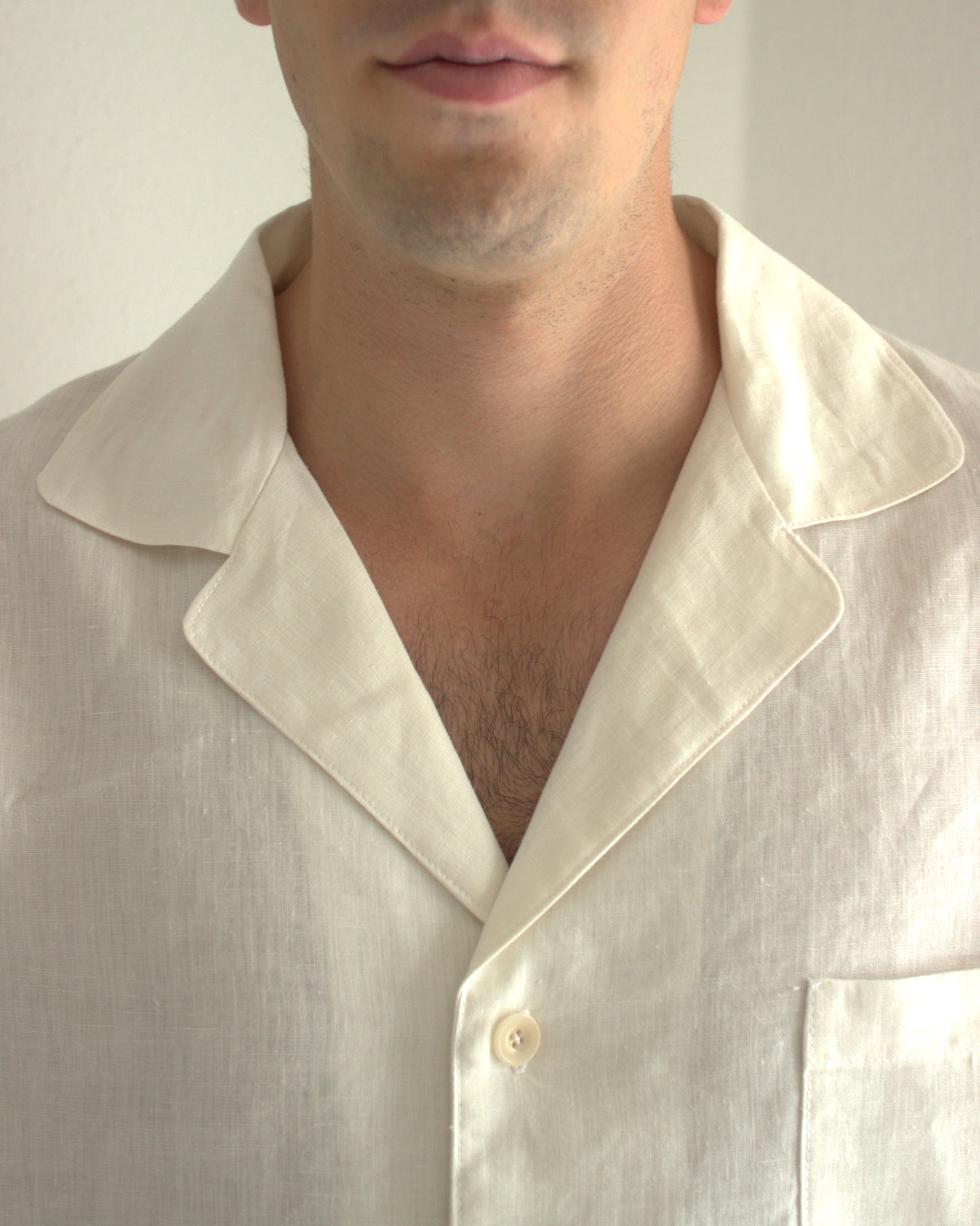 Leinen-Zweiteiler Herren in Naturweiß aus 100% Bio-Leinen