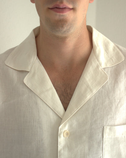 Leinen-Zweiteiler Herren in Naturweiß aus 100% Bio-Leinen