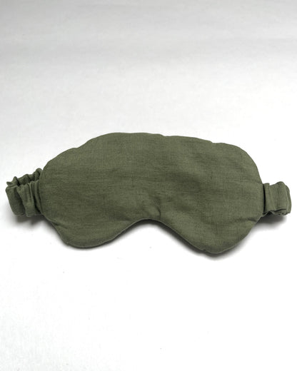 Schlafmaske aus Bio-Leinen, Olivgrün