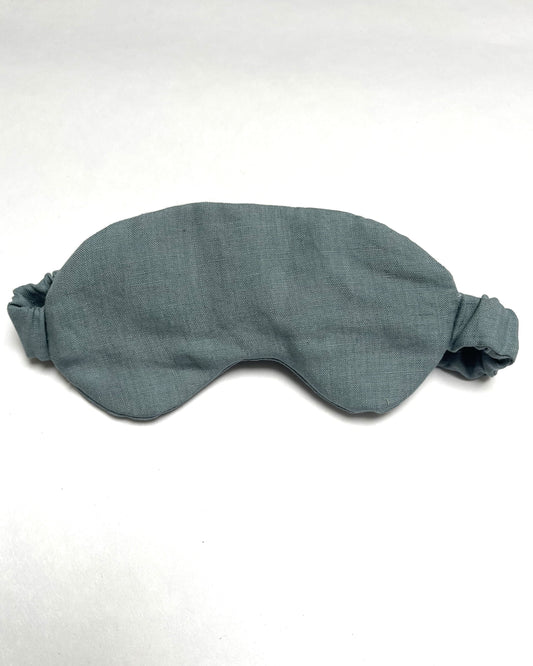 Schlafmaske aus Bio-Leinen, Seeblau