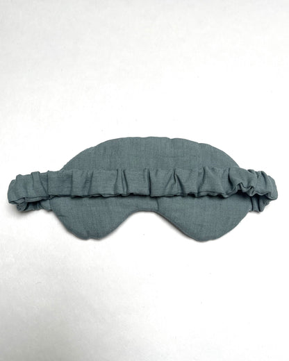 Schlafmaske aus Bio-Leinen, Seeblau