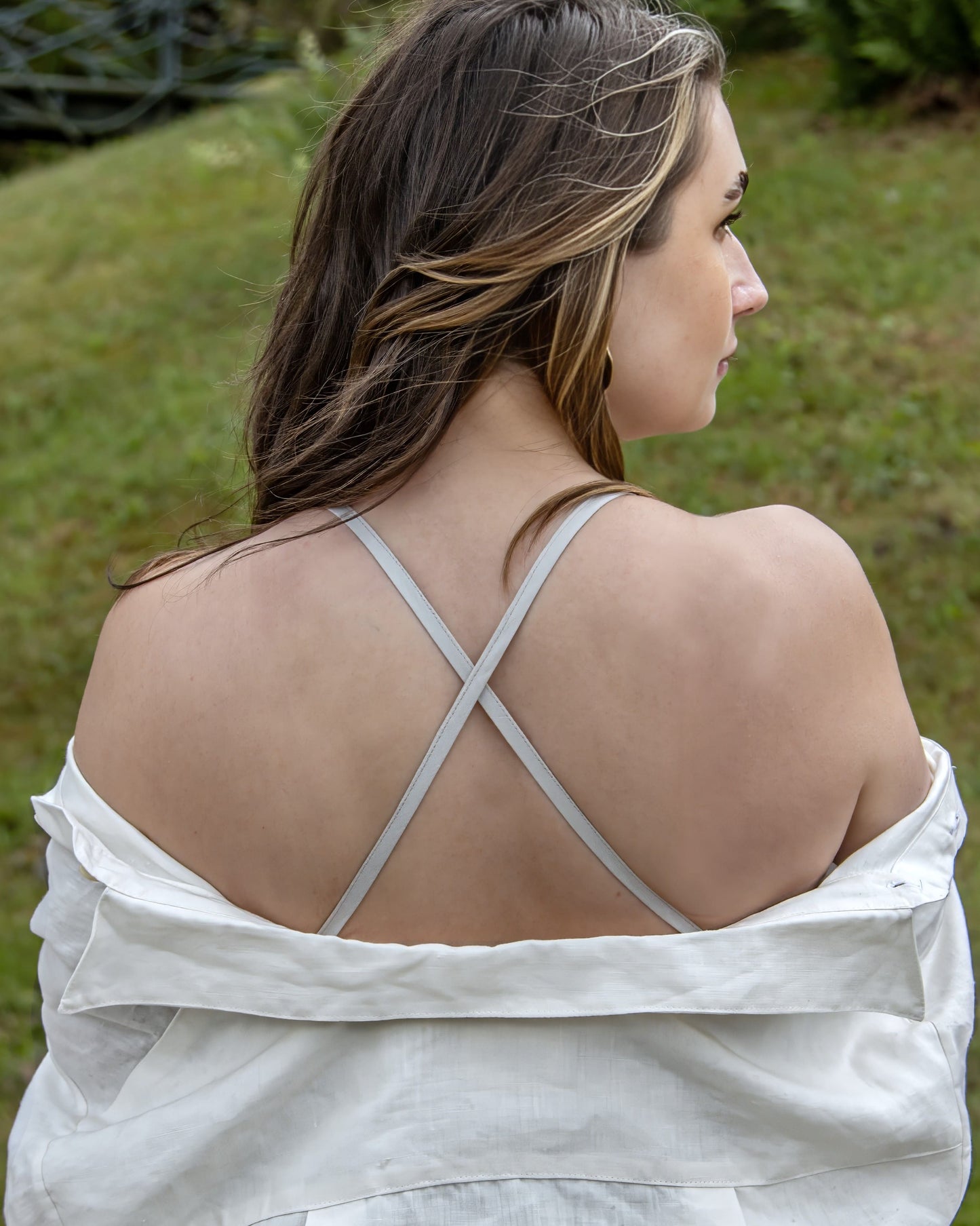 Trägerkleid in Naturweiß aus 100% Bio-Leinen